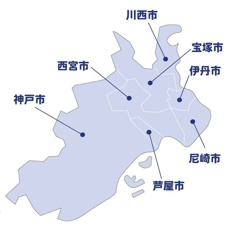 神戸・阪神エリアの地図